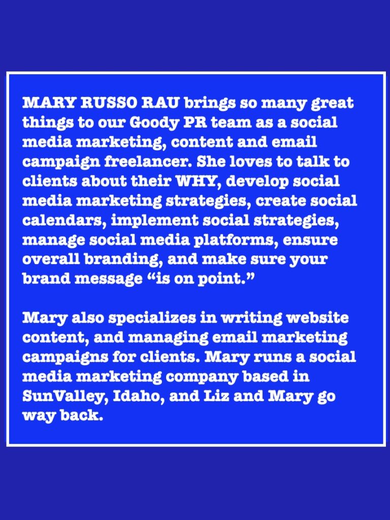 Goody PR Public Relations Agency Team bio Mary Russo Rau Digital Marketing Expert